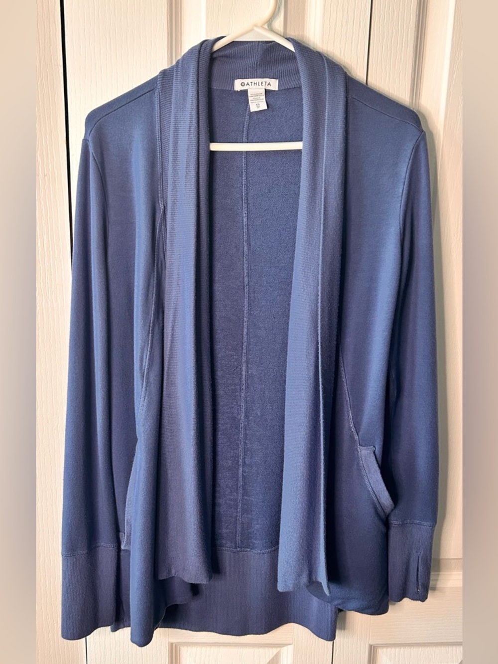 Athleta Women's Pranayama Restore Wrap Cardigan Long Sleeve Open‎ Front XS Blue